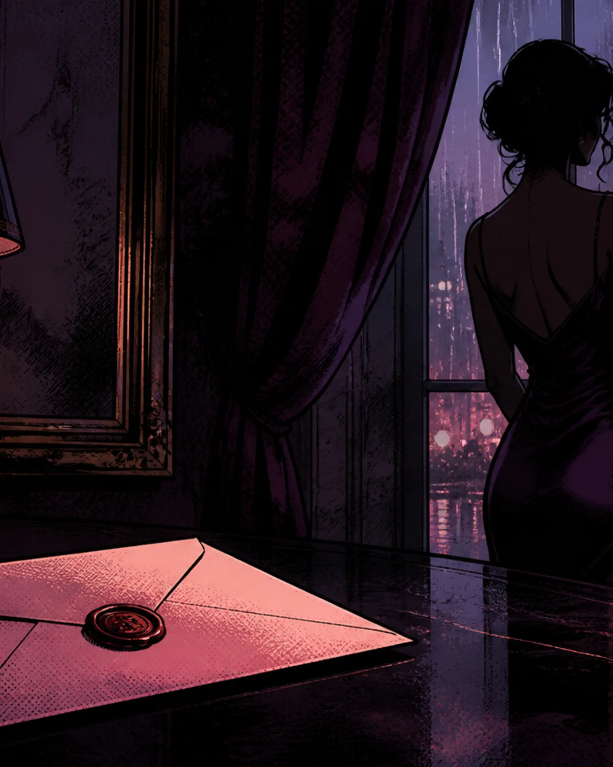 Atmospheric setting for an original adult comic story idea